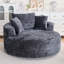 Fauteuil d'appoint rond, fauteuil demi-tonneau pivotant sur chenille à 360 °, canapé-lit moelleux moderne-42712341