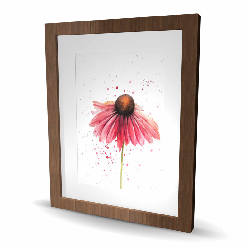 Pink Daisy | Framed Matted Print for Living Room Decor
