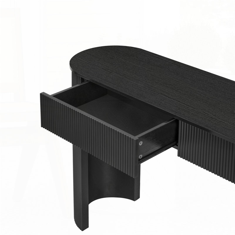 Console moderne avec rangement, Noir