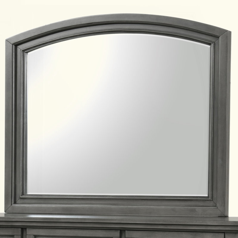 Tudor Solid And Engineered Wood Flat Wall Mirror, Gray