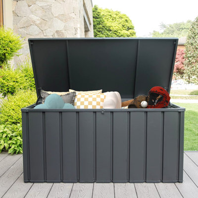 Boîte de rangement de patio pour terrasse de 120 gallons - imperméable, verrouillable, peut contenir des coussins, des oreillers et des outils