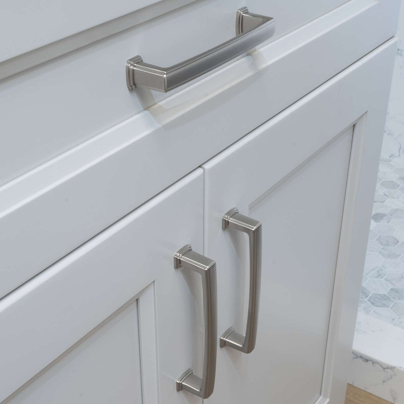 Modket 5" Center to Center Solid Kitchen Cabinet Handles Pulls (Set of 10), Brushed Nickel