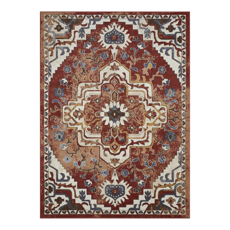 Raaya Damask Indoor Rug, Rectangle 7'10" x 9'10"