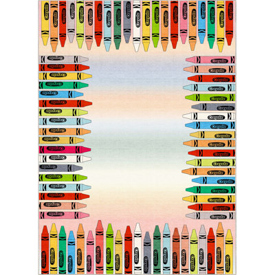 Crayola 5' x 7' Crayon Parade Playroom Area Rug