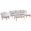 Garden Lounge Set with Table 4 Seater CREMONA Acacia Wood Brown/ Grey Left Hand-699278036