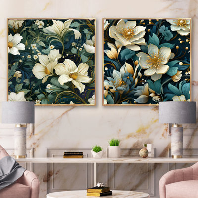 Boularderie - Floral Square Collage Set Of 2
