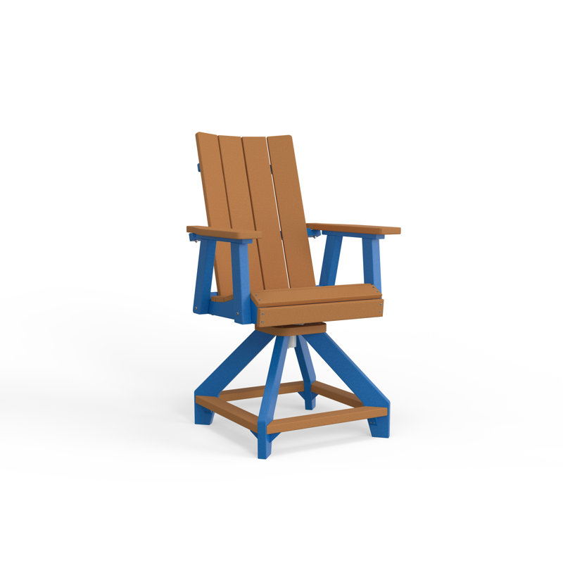 SOL Outdoor Bar Stool, Pacific Blue, Aruba Blue