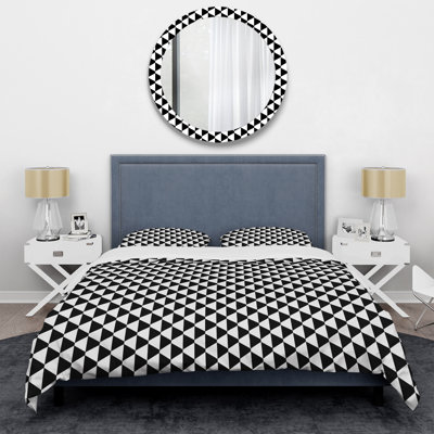 Ensemble de housse de couette moderne noir Houndstooth II - moderne