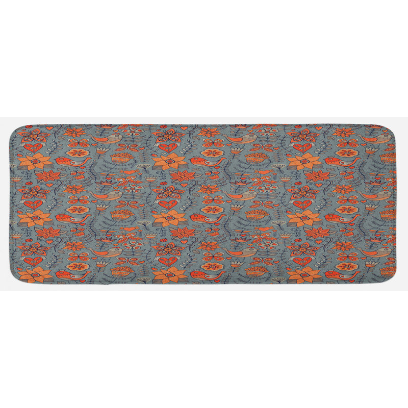 Cottage / Country Floral Synthetic Kitchen Mat