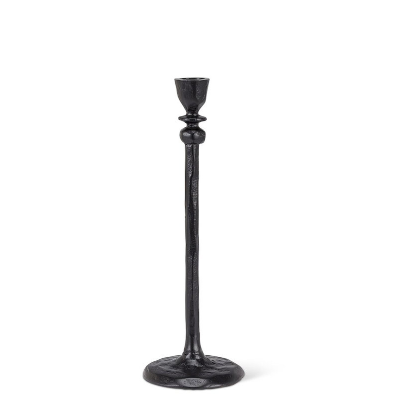 Aluminum Tabletop Candlestick, 11" H x 6.5" W x 3.5" D