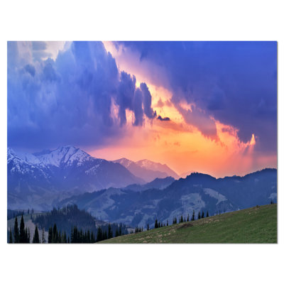 Sunny Spring Evening Panorama Photographic Print on Wrapped Canvas