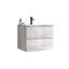 Meuble-lavabo mural 24 po avec lavabo en céramique avec un trou de robinet, grand meuble-lavabo flottant de rangement pour salle de bain moderne, pré-assemblé