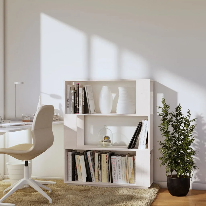 Ireka 101cm H x 80cm W Standard Bookcase, White