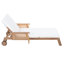 Chaise longue de patio en bois d'acacia Tomsich avec roulettes et dossier réglable-124556399