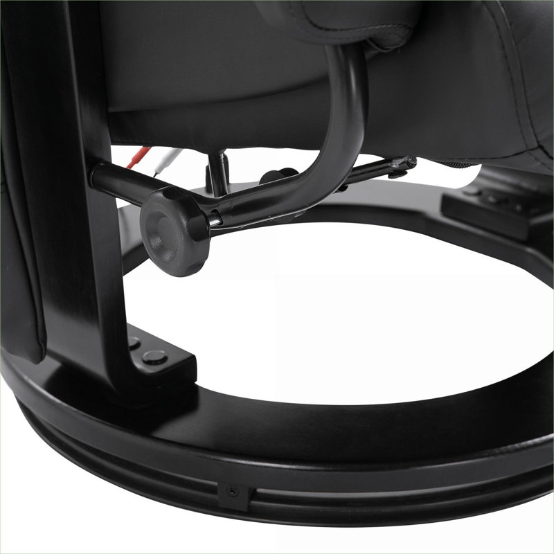 Fauteuil inclinable en faux cuir avec repose-pieds FlowLuxe, Noir