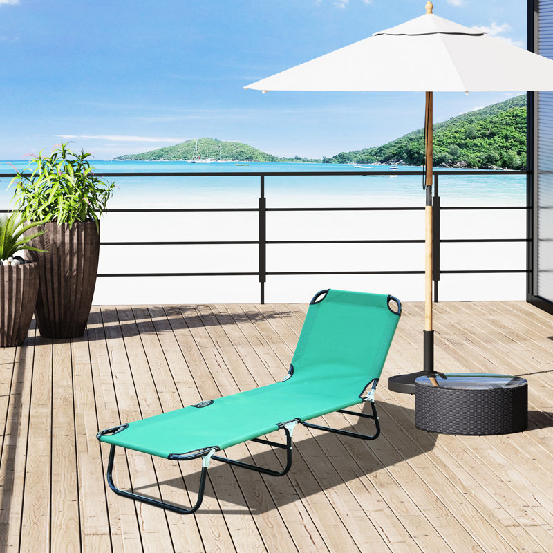 Chaise de patio inclinable à 5 niveaux pour la plage, la piscine, la cour