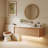 48" Brown Modern Single Bathroom Vanity With Ceramic Basin