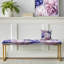 Motif floral aquarelle rose et mauve - Banc floral rembourré doré-135449187