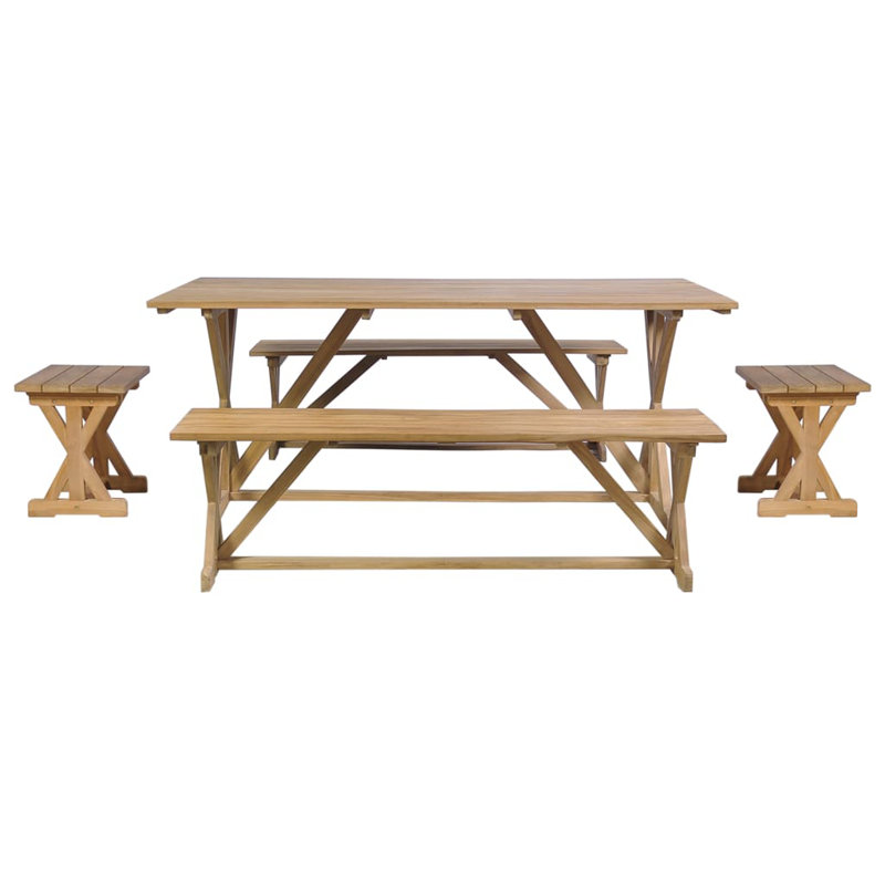Frison Teak Solid Wood Dining Set