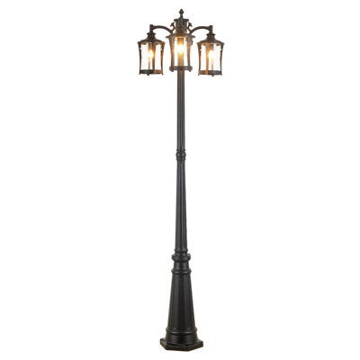 3-Head Solar Outdoor Street Light with Dusk to Dawn Sensor