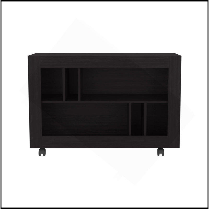 Console Wengue en mélamine avec rangement ouvert