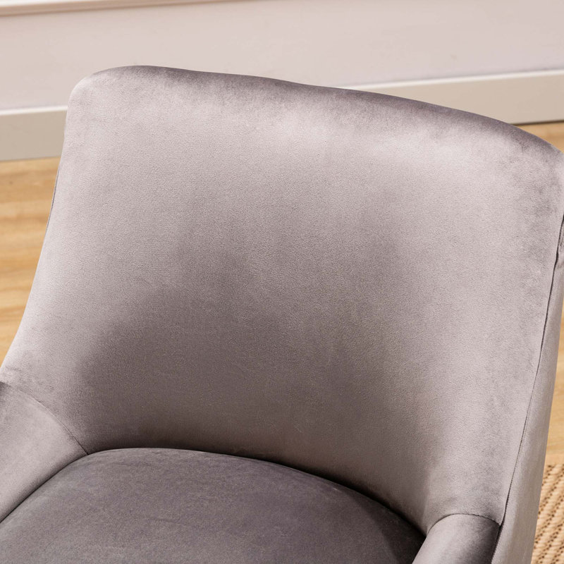 Chaise d'appoint en velours de 22,4 po de large Rittany, Velours gris