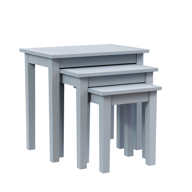 Analynn 3 Piece Nest of Tables, Grey, Grey