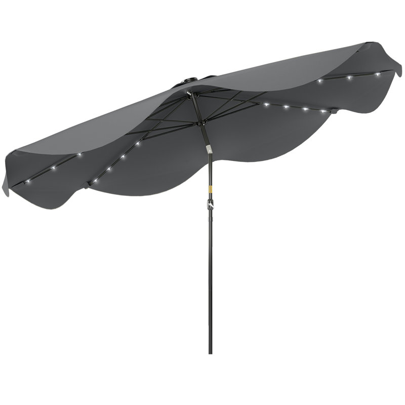 Breane 292cm Lighted Tilt Market Parasol, Dark Grey