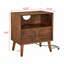 Table de chevet cannelée de style Mid-Century avec station de charge, ports USB et trou de prise