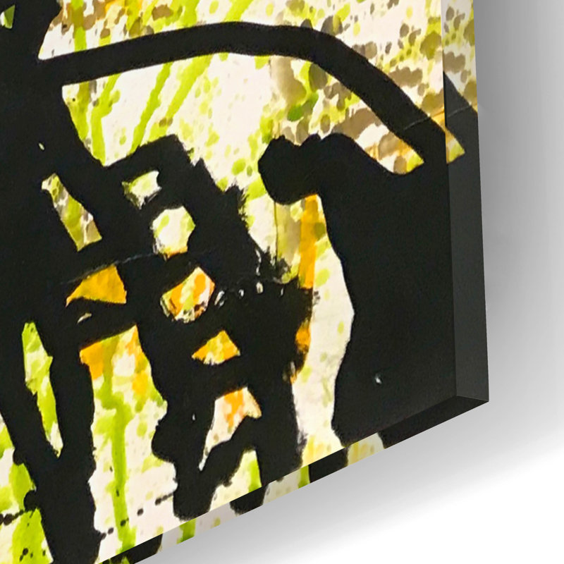 «Yellow Meditating» par Dean Russo Studios, art mural en verre acrylique, H 16 po x l 12 po x P 0,13 po