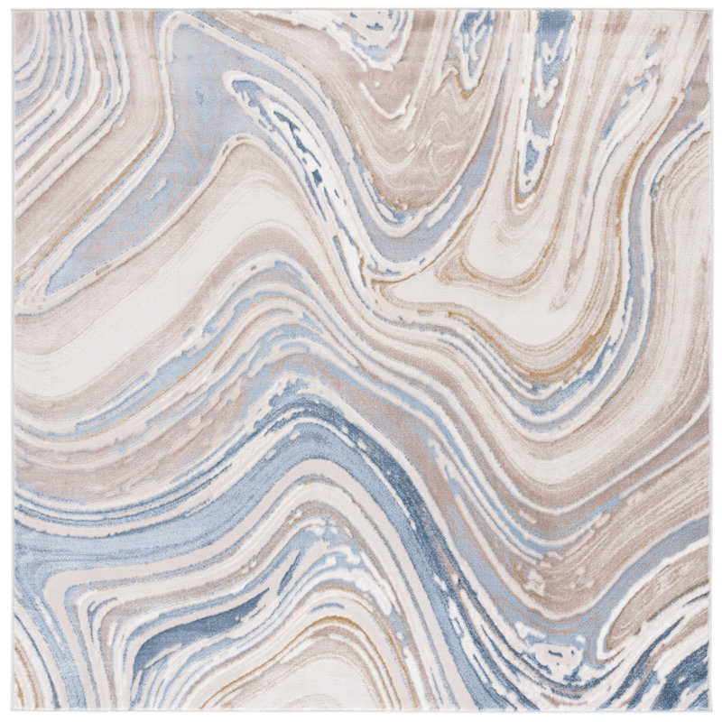 Tapis abstrait Jerolene Performance, Carré 6 pi 7 po