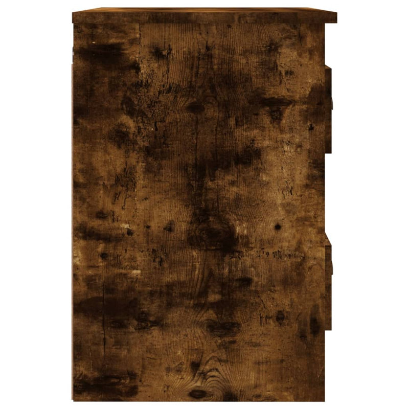 ClassicLiving Wall-Mounted Bedside Cabinet 41.5X36x53cm, Smoked Oak, Set of 2