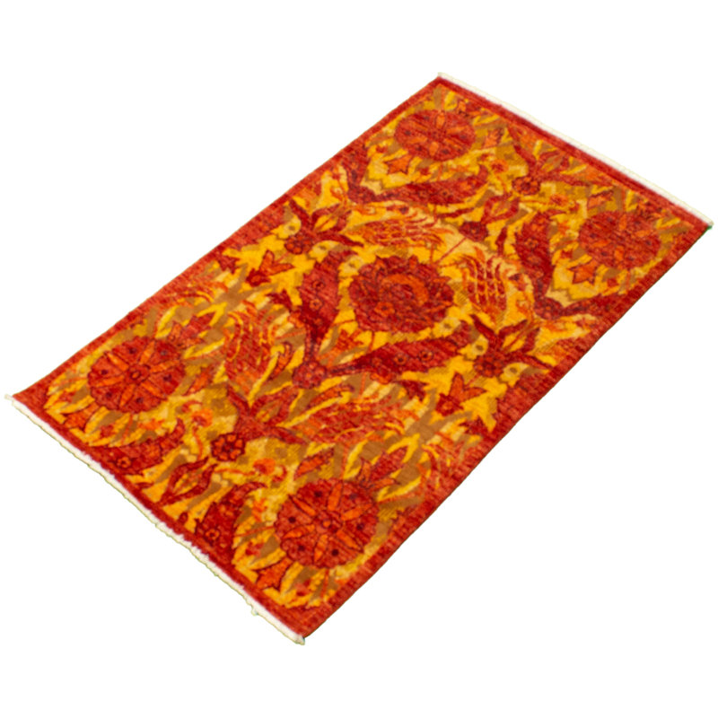 Tapis unique en laine noué à la main 3 pi 1 po x 5 pi 5 po New Age Lahore Finest cuivre foncé Carye