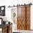 Black Rustic Classic Design Double Track Bypass Two Door Barn Door Hardware Kit( Door Not Included）-1607197139