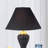 27" Tall Ceramic Table Lamp, Urn-Shaped With Black Finish, Linen Shade-1779482034-1779482039