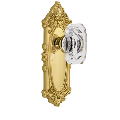 Grandeur Grande Victorian Plate Privacy with Baguette Crystal Door Knob