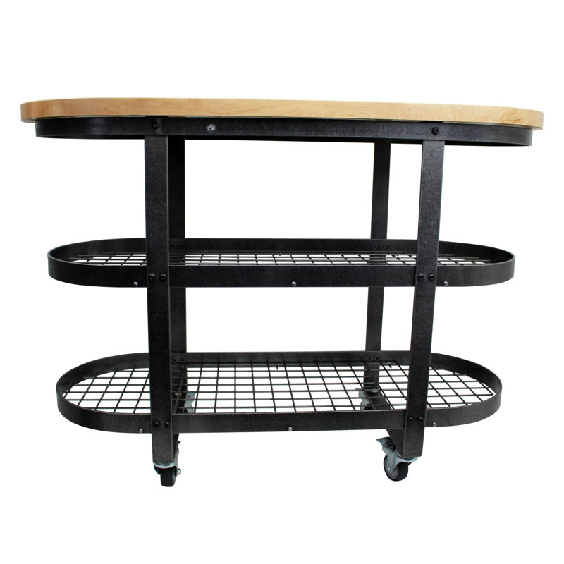Gourmet Kitchen Cart with Butcher Block Top