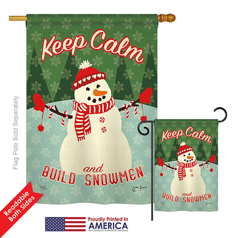 Configurez les impressions de noël en polyester de 2 côtés 40 x 28 po "keep calme" . ensemble de drapeau