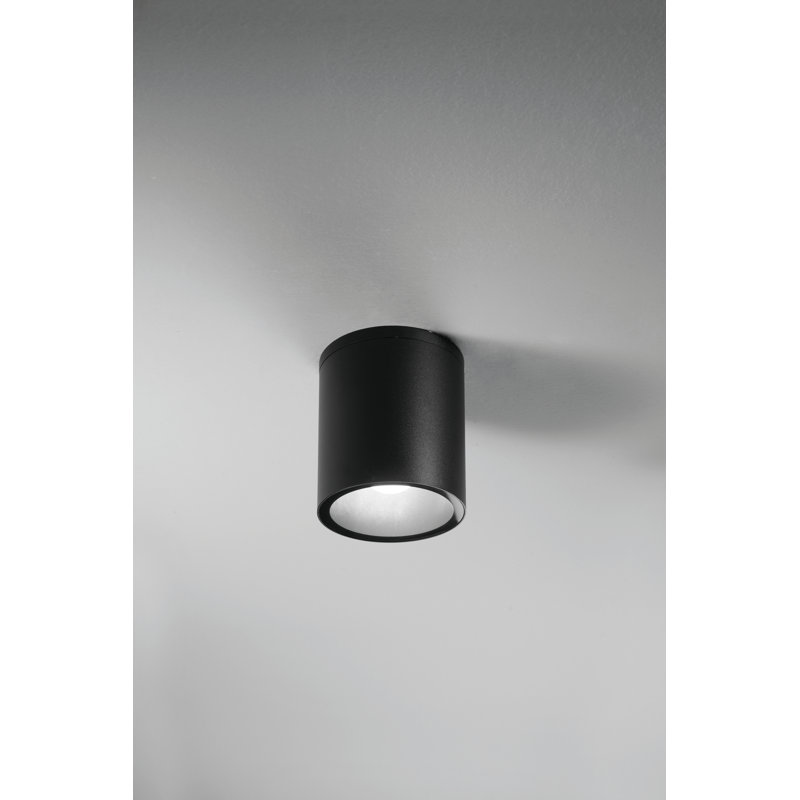 1 - Bulb Outdoor Flush Mount, Black
