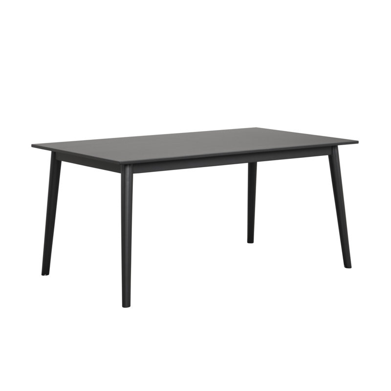 60.4" W Mid-Century Modern Dining Table, Black, Black