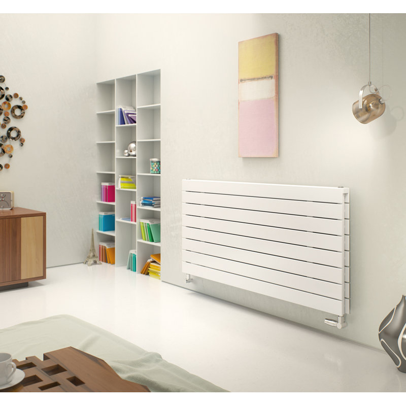 Andrew Horizontal Designer Radiator, White, 59.5cm H x 90cm W x 8.6cm D, 2