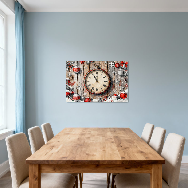 Horloge de Noël, H 12 po x l 18 po