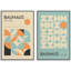Reproduction d'art classique classique bleu sarcelle abstrait Mid-Century-71660110-71660106