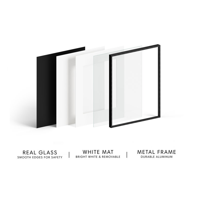 Black Aluminum 8x10 Picture Frame with Glass