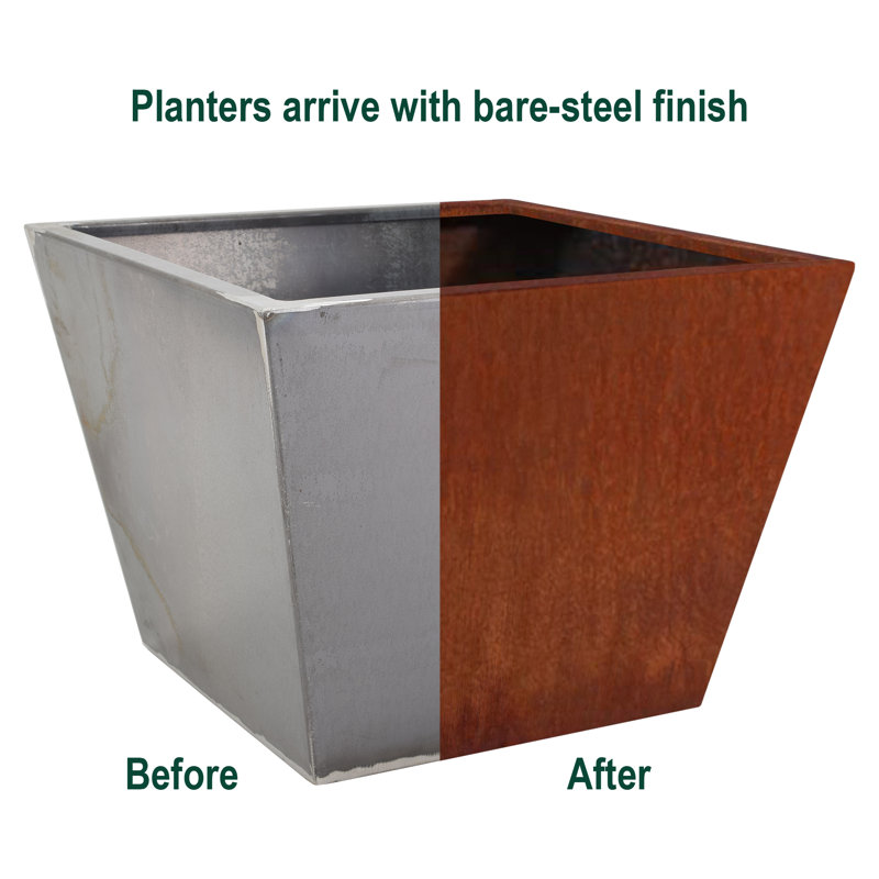Robynn Metal Pot Planter, 12" H x 16" W x 16" D