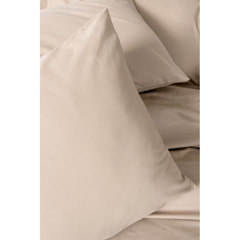 High-Quality Ranforce Single Quilt Cover Set, 100% Cotton, Beige | Duvet Cover 63 x 87, Flat Sheet 63 x 95, Pillowcase 20 x 28 | Reactive Printing, Machine Washable, Button Closure | Soft & Durable Bedding Set