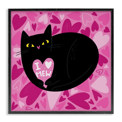 «I Love Mew Black», art de la giclée encadrée par Leeza Hernandez