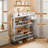 25-Pair White Shoe Storage Cabinet – Two Flip-Down Drawers, Side Cabinet & Hooks