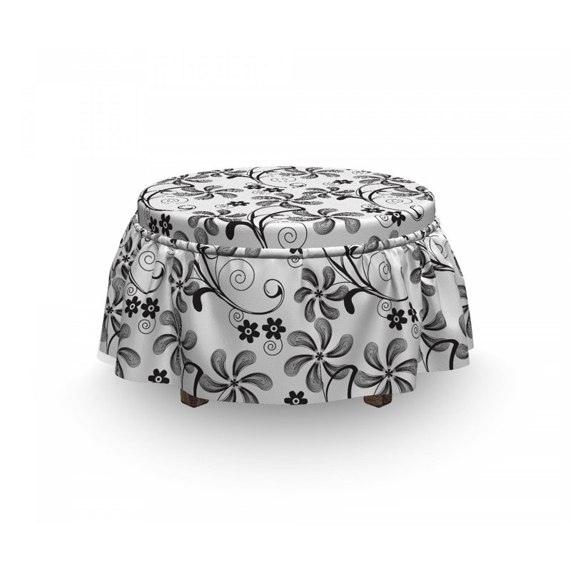 Ensemble de housse pour à coussins carrés doodle 2 pièces floral