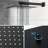 Matte Black 12 Inch Wall Mounted Square Dual Shower Head With - Balanced Valve, Ultra Thin Rainfall Head, 360° Rotation, And Feature Rich Design System, Scald, Adjustability, Handheld For Diverse
